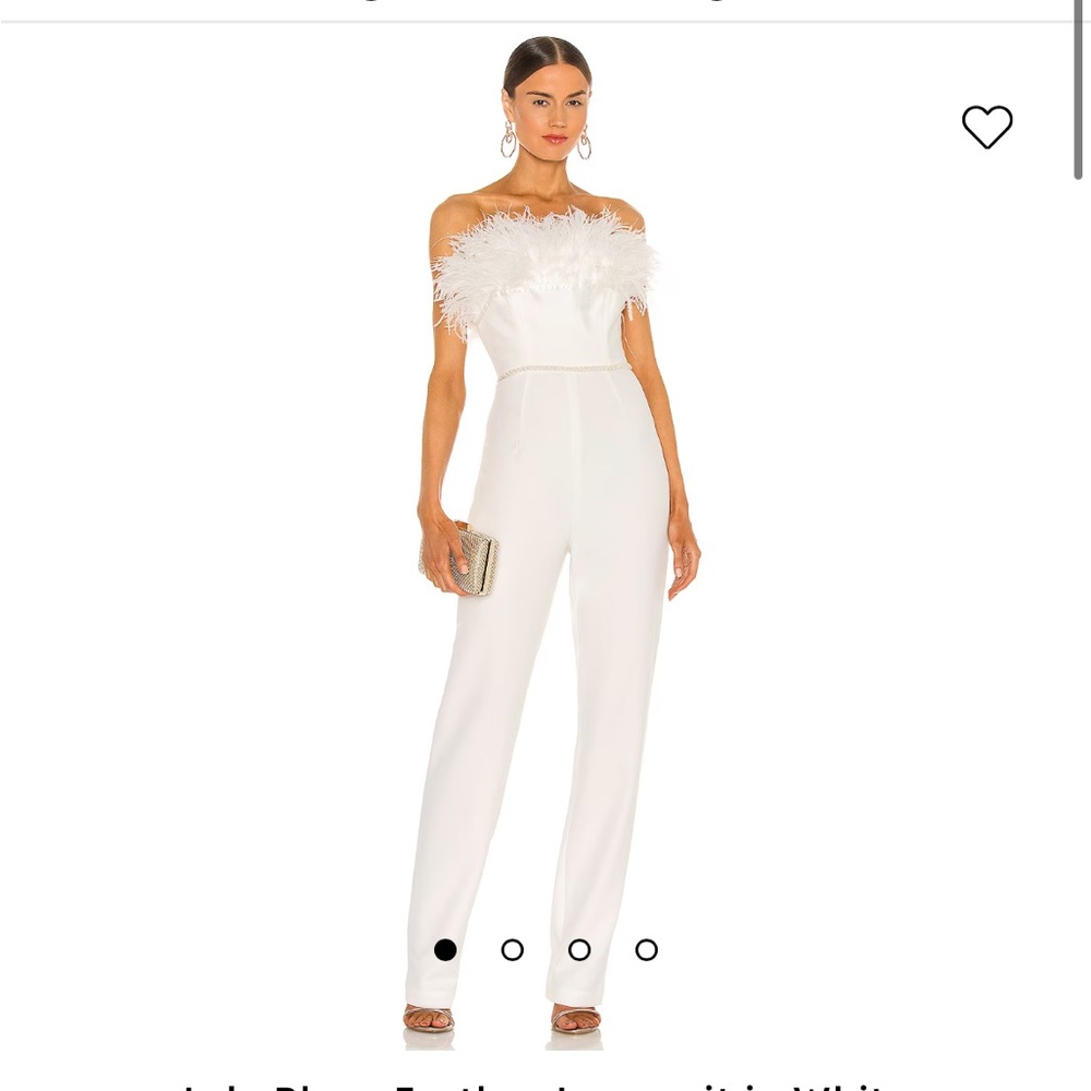 Bronx and Banco Lola Blanc Feather Jumpsuit in White